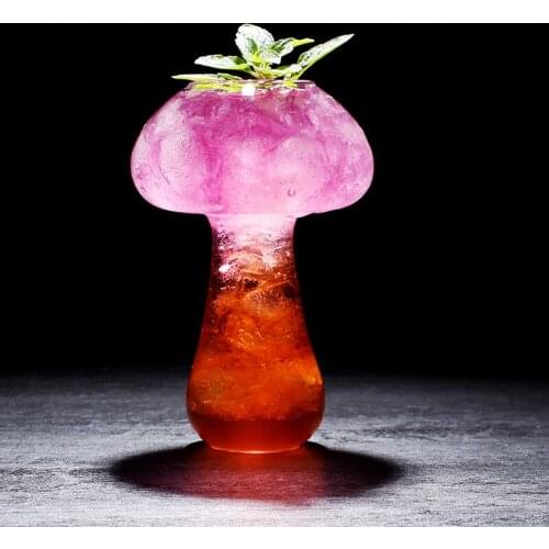 Internet Celebrity Popular 3D Mushroom Cocktail Glass For Bar New Drinks Fungus Molecular Gastronomy Tumbler Mixed Wine Cup