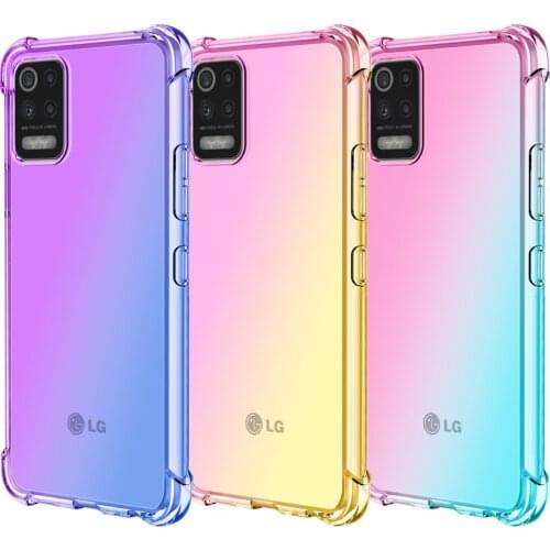 Shockproof soft phone Case for LG K42 K52 K62 K92 5G Transparent Gradient Airbag Corners Silicone Back Cover for LG K22 Plus