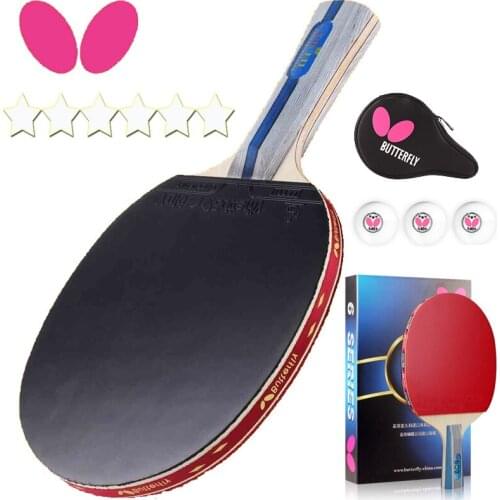 Genuine table tennis racket double-sided tape long and short handle table tennis racket competition training table tennis racket