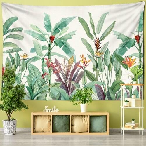 Tropical Rainforest Plant Tapestry Wall Hanging Bohemian Hippie Mandala Mattress Living Room Home Decor