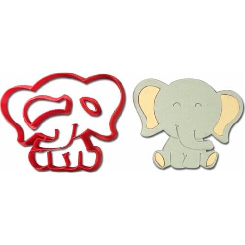 Lovely cartoon animal cute baby elephant moon cookie cutter fondant gum paste sugar paste cookie stamp cake cupcake lollipop