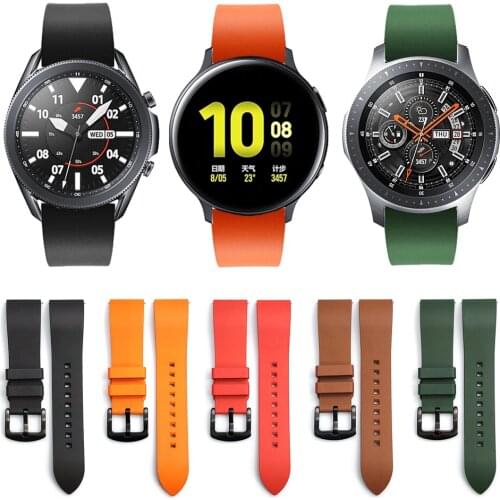 Silicone Fluorine Rubber Strap for Samsung Galaxy Watch 3 45mm 41mm Watchband Bracelet for Samsung Active 2 44mm 40mm Watch Band