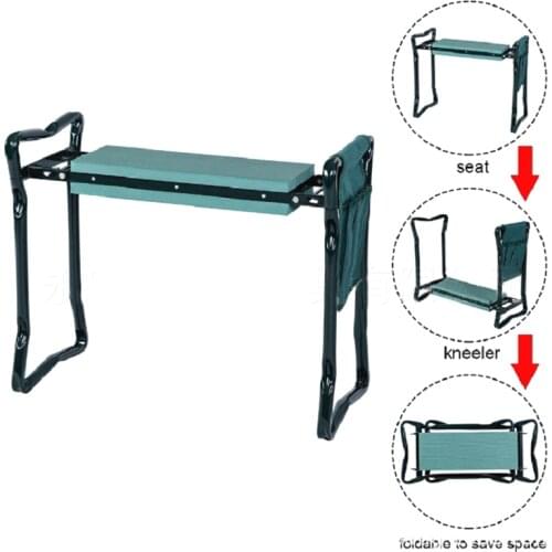 Folding Garden Kneeler Stainless Steel Garden Stool with Kneeling Pad and Storage Bag Gardening Folding stool