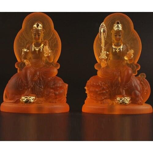 The Little Buddha statue of Manjusri Puxian, Buddhist Manjusri Bodhisattva Samantabhadra ornaments