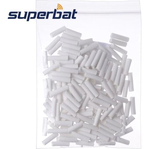 Superbat 100pcs Wrap Wire white 3.5mm Dia Heat Shrink Tube Sleeving for 1.37mm RG178 RG316 RG174 Cable