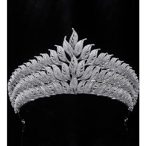 PEORCHID Bling Wedding Tiaras For Brides Rhinestone Luxury Headband Pageant Women Bridal Hair Accessories Beauty Queen Crown