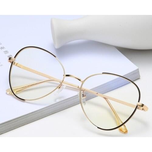 Veshion Oval Simple Ultralight Metal Glasses Frames Men Women Optical Fashion Computer Glasses