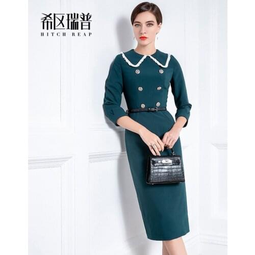 High End French Retro Dress Autumn Dress 2021 New Slim Girl Doll Collar