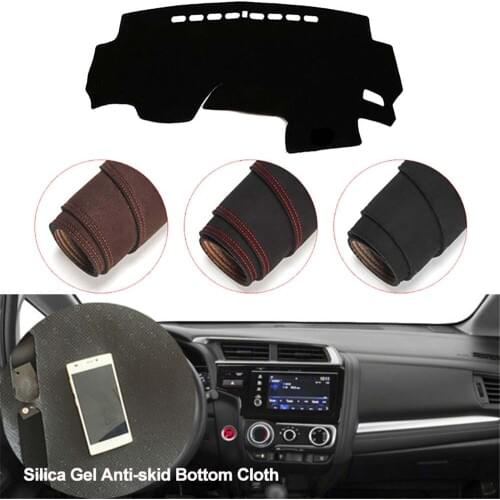 Console Dashboard Suede Mat Protector Sunshield Cover Fit For Honda Fit Jazz 14-18