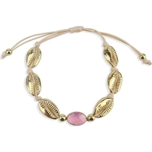 Szelam 2020 New Jewelry Alloy Shell Color Crystal Bracelets Bohemian Shell Handmade Bracelets SBR190084