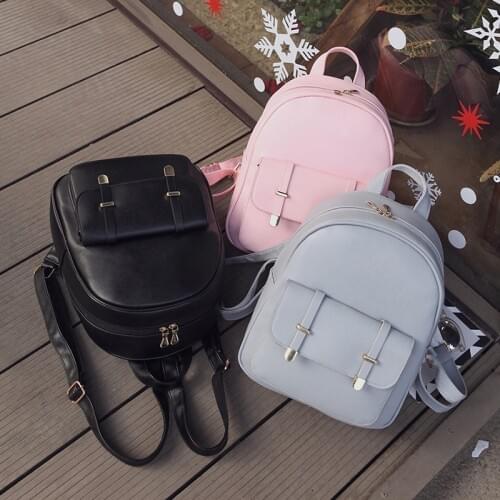 3pcs/set Mini Backpack PU Leather Shoulder Bag For Women Teenage Girls Fashion Small Bagpack Female Ladies School Backpack