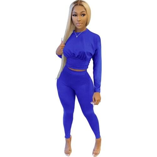 Two Piece Workout Sets Women Long Sleeve Tummy Control Crop Tops High Waist Leggings Matching Outfits Sport Active Tracksuits