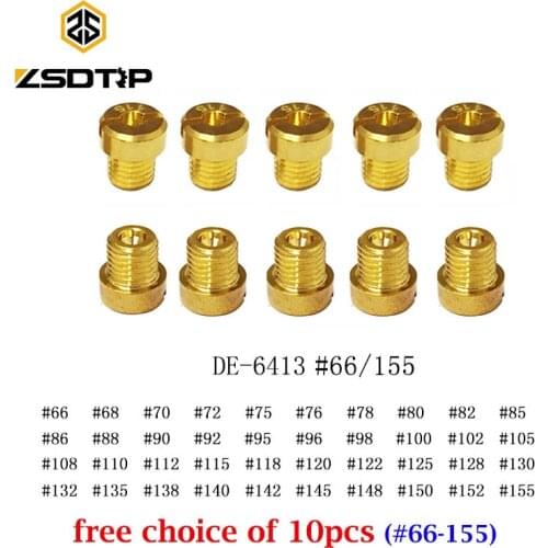 ZSDTRP 10pcs Carburetor Main Jet 6mm Thread for Dellorto Carburetor PHBH PHBL PHBN PHBE PHBR Carb Injector Nozzle Size #66-155