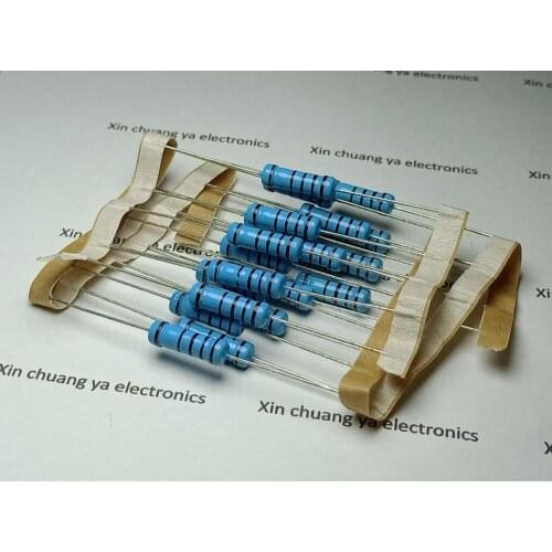 0.1R 0.22R 0.5R 1R 5.1R 10R 22R 33R 100R 220R 330R 20K 100K Ohm 2W 1% Five-color ring metal film resistor