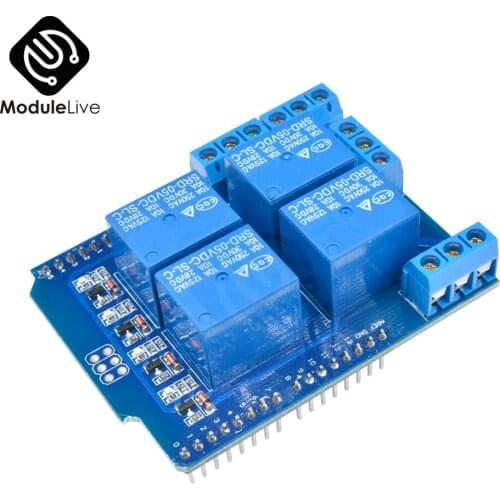 1Pcs Relay Shield V2.0 4 Channel 4-CH 5V Relay Swtich Expansion Drive Board for Arduino UNO R3 Development Board Module