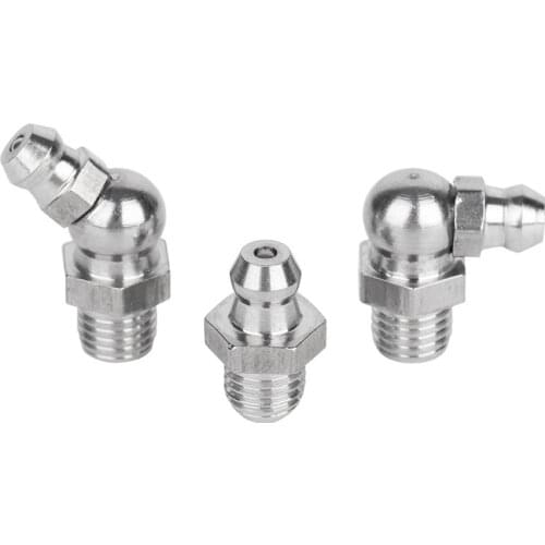 10PCS M6 M8 M10 M12 M14 M16 Male Thread 304 Stainless Steel Straight Elbow Type Oil Zerk Grease Nipple Tube Pipe Fitting