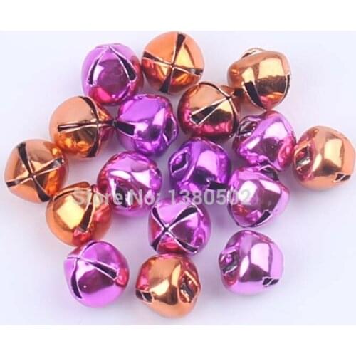 100pcs/lot Mix color 8mm small bell Jingle Bells Loose Beads metal Christmas Decoration