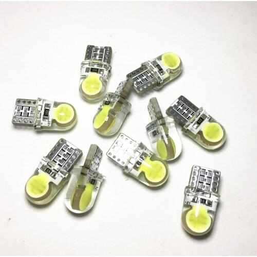 100pcs W5W 168 194T10 LED COB Reading lamp White Car Silica gel Turn Signal Clearance Lights Trunk Lamp License Plate Ligh 12V