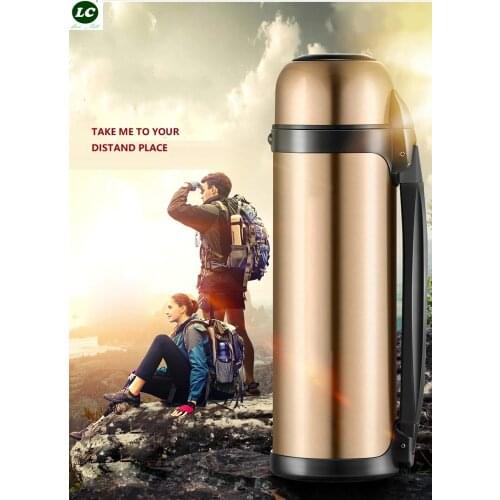 1100ml Outdoor Travel Water Kettle heat preservation Kettle Car Portable Thermos Bottle Stainless Vacuum Travel Watering Can