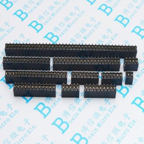 2.54mm Double Row Female Pin Header Connector 2*2P/2*3P/2*4P/2*5P/2*6P/2*7P/2*8P/2*9P/2*10P/2*12P/2*14P/2*16P/2*18P/2*20P/2*40P