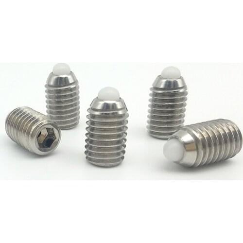 2pcs M3-M16 resin head springs positioning screw telescopic nylon convex pin spring plunger bolt nickel plated 7mm-22mm long