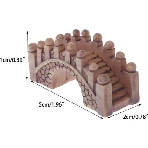 203F Bridge Landscape Miniature Fairy Garden Terrarium Doll House Statue Home Decor