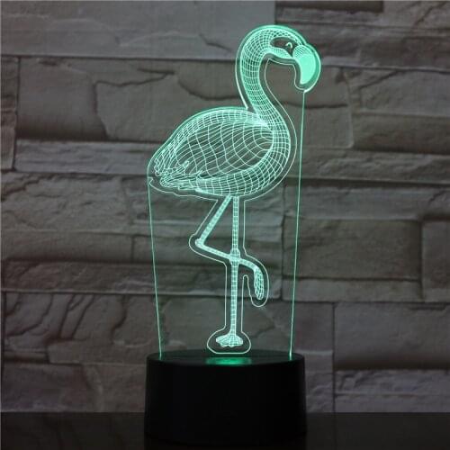 3D Long-legged Egret Bird Desgin Lamp 7 Color Led Night Lamps Led USB Table Lampar Lampe Friends Birth Gift Office Light -3257