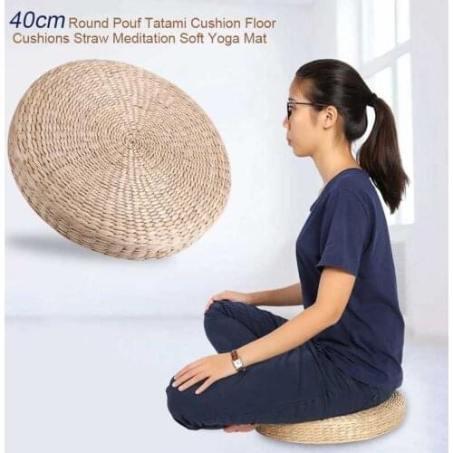 Natural Straw Round Pouf Tatami Cushion Floor Cushions Meditation Yoga Round Mat Zafu Chair Cushion
