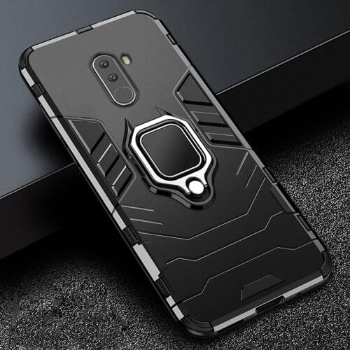 For Pocophone F1 Case Armor Finger Ring Holder Phone Case For Xiaomi Poco phone Pocofone F1 F2 PRO X3 NFC X2 M2 Shockproof Cover