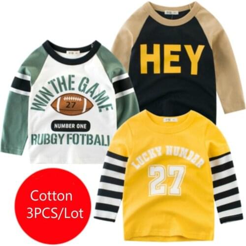 3PCS/Lot Children top girl long sleeve tshirt kid boy tee t-shirts spring autumn clothes for baby spring clothing toddler shirts