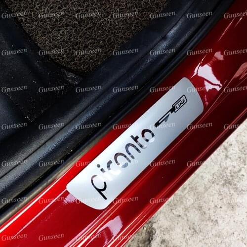 For Kia Picanto GT Line Accessories Door Sill Protector Strip Auto Pedal Sticker Car Threshold Scuff Plate Protective Pad Trim