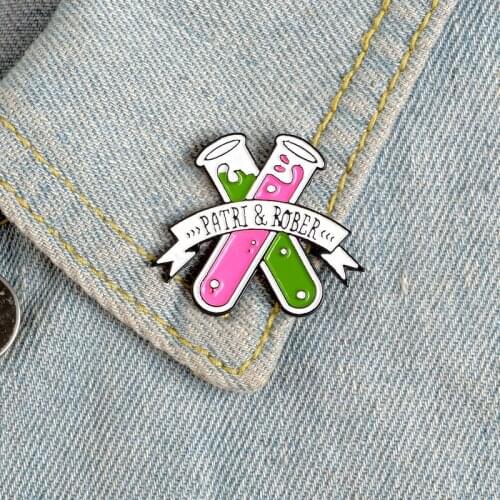 Test Tube Enamel Pins Custom Cartoon Chemistry Brooches Shirt Bag Chemical Reagent Button Badge Scientist Jewelry Gift Friends