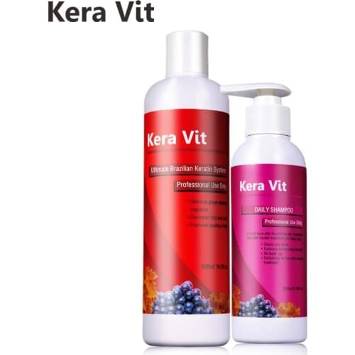 Hot Sale Set 5% Formalin Brazilian Keratin Hair Treatment Straighten Hair +Daily Shampoo Repair and Care Hair Free Shipping