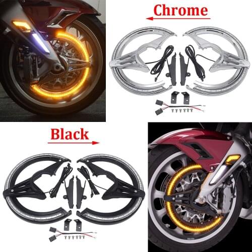 Black Or Chrome-Plated NEW GL1800 Motorcycle Brake Disc LED Rotor Cover For Honda Goldwing 1800 F6B GL1800 2018 +UP 2019 2020