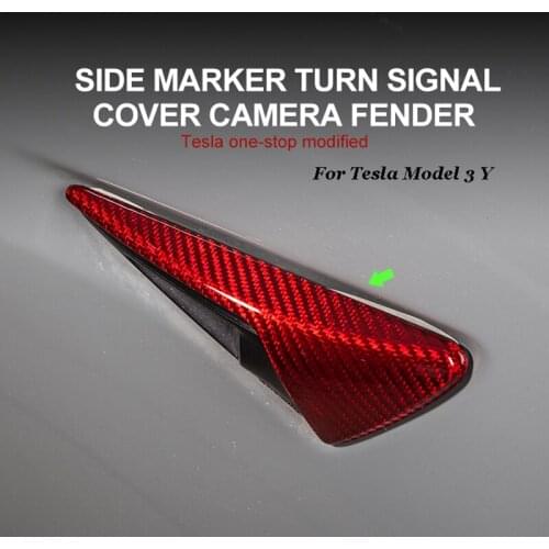 Model 3 Car Real Carbon Fiber Side Cover For Tesla Model 3 S X Y Accessories Body Turn Signal Camera Protective Cover 2 Pieces