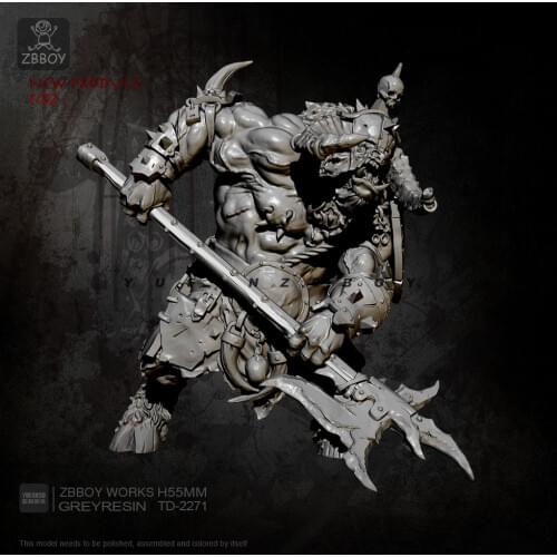 H55mm Resin Figure Kits General Axe Bull General Resin Self-assembled TD-2271