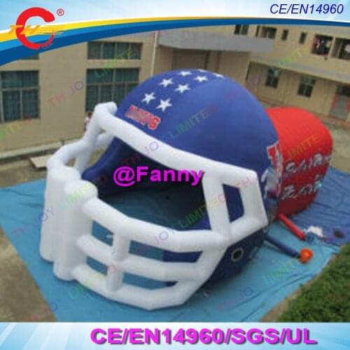 Free custom logo Helmet Shaped Inflatable Football Tunnels for Sport, Inflatable football Helmet Entrance Tunnel for Sport Games