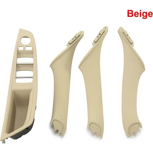 4Pcs Car Door Armrest Handle Panel Pull Trim Cover Beige Car Interior Accessories Durable For BMW 5 series F10 F11 F18
