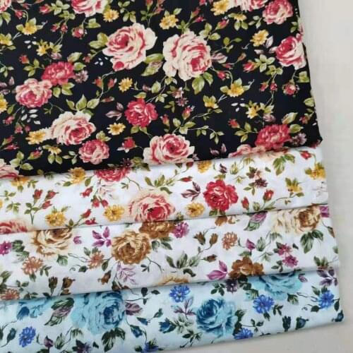 New Arrivals Rose Cherry Peony Paisley Small Flower Poplin 100% Cotton Fabric for Handmade Summer Dress Shirt Blouse Patchwork