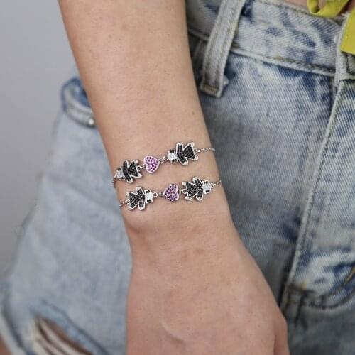 NEW arrived fashion jewelry micro pave colorful cz sweet adorable girl jewelry cute boy girl charm bracelet