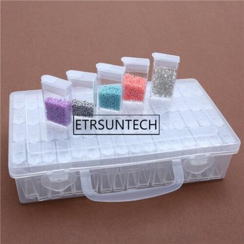 50pcs Plastic Diamond Painting Accessories 64 Slots Bottles Container Storage Box Rhinestone Beads Box Case