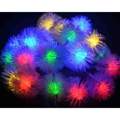 Fuzzy Edelweiss Ball Led String Lights Battery Operated 3M 30 LED Twinkle Lights For Chirstmas Party Wedding