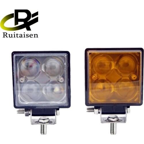 Ruitaisen Car LED Work Light 3 Inch 12W 6D With Lens Square Waterproof Light For Car Suv Truck Offroad Motorcycle Headlight Free