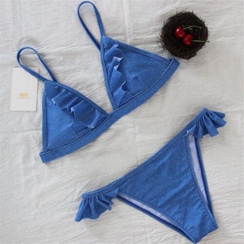 Sexy Bikini New Mujer Swimwear Women Biquinis Feminino Bathers Ruffles Bathing Suit Push up Swimsuit Female Beach wear Beachwear