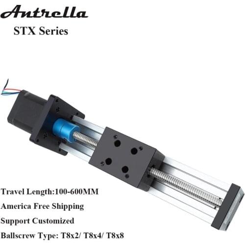 Antrella Ball Screw T8x8 Linear Guide Slide Memory Module Actuator STX series, with Motor 42, Nema 17, for X,Y,Z axis, CNC