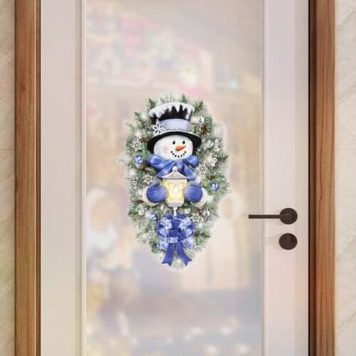 Room Window Static Wall Stickers Decoration Door Window Christmas Stickers Snowman