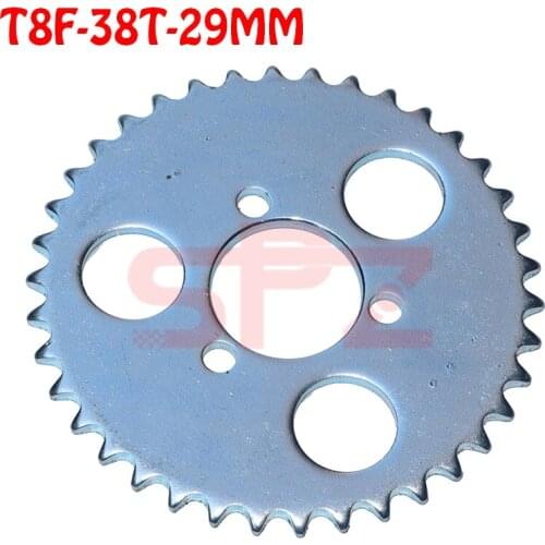 T8F-38T 29MM rear sprocket is suitable for mini motorcycle ATV Quad Dirt Pit Pocket Bike Cross 47cc 49cc electric scooter parts