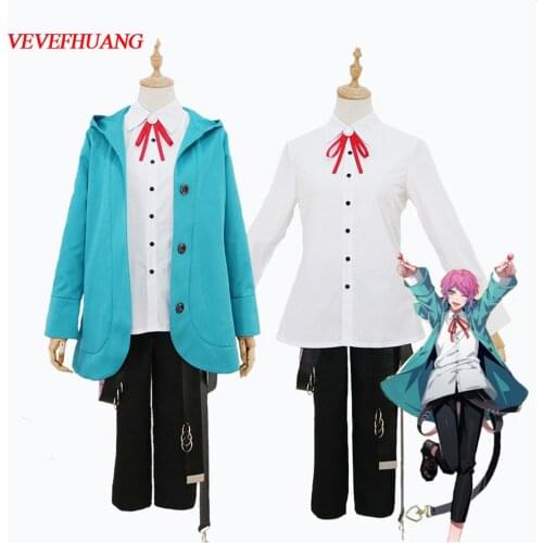 VEVEFHUANG Japanese Voice Actor Division Rap Battle Fling Posse Ramuda Amemura easy R Green Uniform Outfit Cosplay Costume