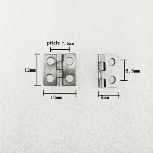 Bulk Antique Vintage Mini Hinges,Cabinet Door Luggage Hinge,4 Large Holes Decor,Furniture Decoration,White Color,12*13mm,200Pcs