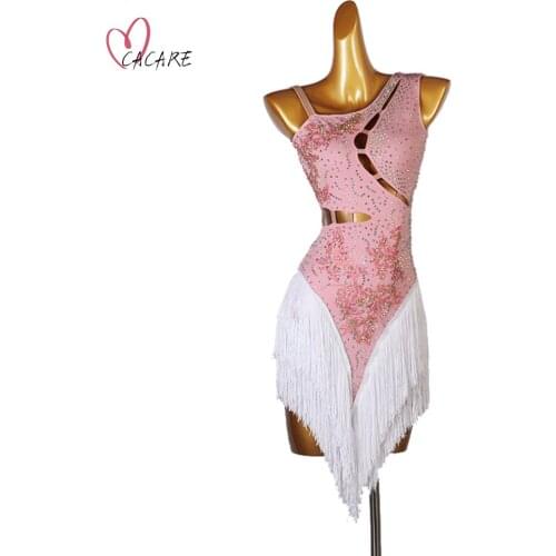 High-end Latin Dress Women Dance Competition Dancing Dresses Fringe Girls Salsa Luxury Costume Tailor D0843 Backless CACARE